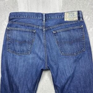 VTG Polo R Lauren Co Jeans Mens 36x30 (fit 37x28) Blue Denim Slightly Distressed